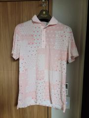 新品】 レオナールスポーツ 38 襟付きポロシャツチュニック花柄 白