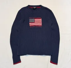 ポロラルフローレン Polo Jeans(ポロジーンズ) 星条旗 ニット ネイビー