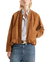 マレーラ レディース アウター ジャケット・ブルゾン スエード Marella Suede Bomber Jacket Camel キャメルのサムネイル