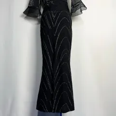 フィル青) ゴス オリエンタル ロング マキシ スカート