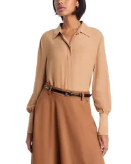 ヘルノ レディース トップス シャツ ブラウス Herno Fluid Woven Blouse Camel キャメルのサムネイル