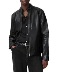 オールセインツ メンズ アウター ジャケット・ブルゾン スリムフィット ALLSAINTS Cora Slim Fit Zip Front Jacket Jet Black ブラックのサムネイル