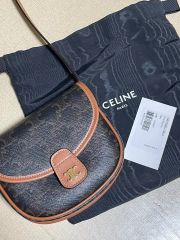 未使用CELINE トリオンフミニブザス PVCX レザーショルダーバッグ