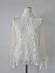 ヴィンテージ森ガール刺繍シースルーブラウス