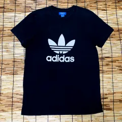 90s adidas アディダス ブラック プリンティング 半袖Tシャツ m