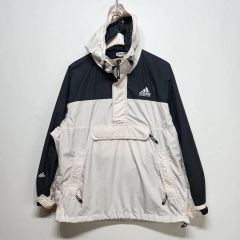 アディダスオリジナルス ハーフジップ プルオーバー ビッグロゴ 白