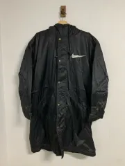 105 90s NIKE ビックロゴ スウッシュ オールドスクール ブラック ベンチ コート