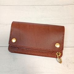 トラッカーウォレット ミドル 焦茶 2.5層 ホースレザー 左利き MARYAM