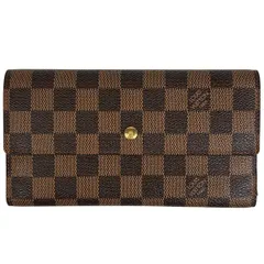 ルイ・ヴィトン Louis Vuitton ポルトフォイユ インターナショナル 三つ折り 長財布 ダミエ ブラウン N61217 レディース 【中古】