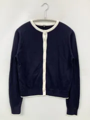 UNIQLO ユニクロ カーディガン/ボレロ S ネイビー コットン 無地 ミドル丈 長袖