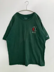 Champion チャンピオン Tシャツ/カットソー 2XL グリーン 前面プリント バックプリント ワンポイント ブランドロゴ ミドル丈 半袖 クルーネック(丸首)