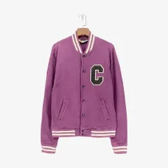 (Women M) Carhartt コットン 野球ジャケット PURPLE MHA0319のサムネイル