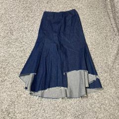 sacaiサカイ×A.P.C. サイドプリーツジップデニムスカート カーキ 36