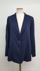 TRINA TURK テーラードジャケット 7分袖 無地 4 紺 オフィス 上品 