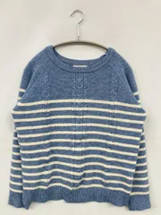 CLOSSHI クロッシー ニット/セーター M ブルー ニット ナイロン ボーダー柄 ミドル丈 クルーネック(丸首) 長袖のサムネイル