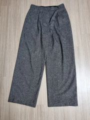 50s 60s style ブラックシャンブレー スラックス 極太 ごま塩 希少