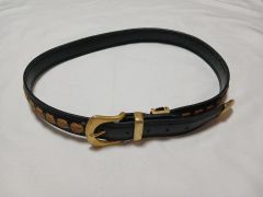 美品 ミハラヤスヒロ miharayasuhiro チェーンベルト レザー 黒 - メルカリ