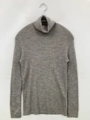 UNIQLO ユニクロ ニット/セーター L グレー 無地 ミドル丈 長袖 タートルネック/ハイネック
