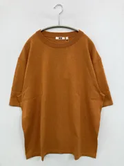 UNIQLO U ユニクロユー ニット/セーター XL ブラウン ニット 無地 ミドル丈 半袖 クルーネック(丸首)