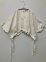 ZARA ザラ シャツ/ブラウス USA M ホワイト コットン 無地 リボン ショート丈 半端袖 ノーカラー