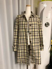 美品 】TELA テラ チェック柄 ロングコート ステンカラー イタリア製 