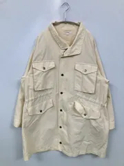 MOUSSY マウジー ミリタリージャケット F アイボリー コットン ナイロン 無地 フードなし ボタン留め