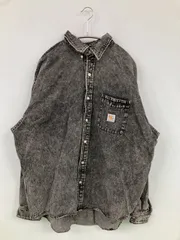 Mark Gonzales マークゴンザレス デニムジャケット L グレー バックプリント ワンポイント ブランドロゴ 刺繍 フードなし ボタン留め