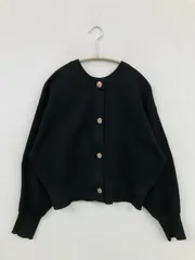 green label relaxing グリーンレーベルリラクシング カーディガン/ボレロ ブラック 無地 ショート丈 長袖