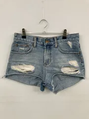BILLABONG ビラボン デニムパンツ 25 ブルー ショート・ひざ上丈 無地 スタンダード レギュラー ヴィンテージ クラッシュ・ダメージのサムネイル