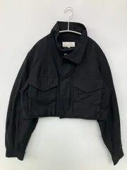 MOUSSY マウジー ミリタリージャケット F ブラック コットン 無地 フードなし ボタン留め