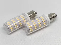 オリジナル 高輝度 高品質 2個 シャンデリア 用 E12 口金 LED バルブ 電球 2700k 電球色 12V 24V 兼用 無極性 レトロ デコトラ サロンバス トラック野郎 デコトラ 男の城 観光 照明器具 調光対応のサムネイル