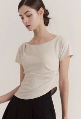 RIM.ARK Asymmetry tuck cut tops ホワイト 美品 - メルカリ