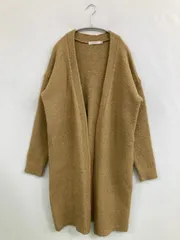 MOUSSY マウジー カーディガン/ボレロ F ベージュ ウール・ニット ナイロン 無地 ロング丈 長袖