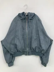 ZARA ザラ ブルゾン M グレー スエード 無地 ショート丈 ミドル丈 フードあり ジップアップ