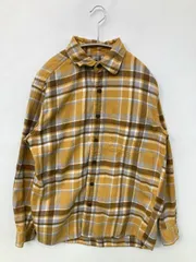 UNIQLO ユニクロ シャツ/ブラウス S イエロー コットン チェック柄 ミドル丈 レギュラーカラー 長袖