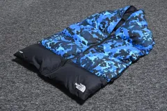 (OS) THE NORTH FACE ザノースフェイス ヌプシ 700 スカーフ ブルー カモフラージュ ダウン ダウン マフラーのサムネイル