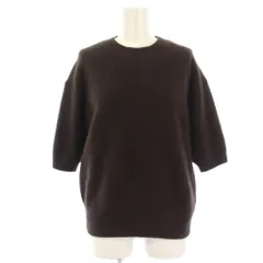 スピック&スパン Spick&Span 25AW タグ付き FOX/ALPACAハーフスリーブニット セーター ウール アルパカ混 五分袖 茶 ブラウン 25080200571040 /HN