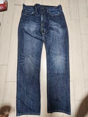 濃紺美品ジャパンブルージーンズw32革パッチジッパーフライチェーン 