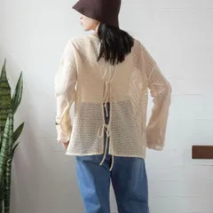LOWRYS FARM ローリーズファーム カーディガン/ボレロ M ベージュ コットン 無地 ミドル丈 長袖