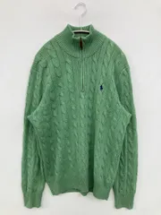 Polo Ralph Lauren ポロラルフローレン ニット/セーター M 175/96A グリーン シルク ニット 無地 ワンポイント ブランドロゴ ミドル丈 長袖 タートルネック/ハイネック