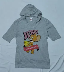 M ユニクロ UT x トムとジェリー ヴィンテージ 半袖 フード Tシャツ (ジェリー)