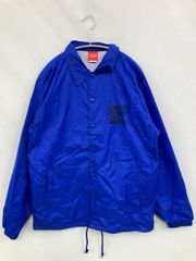 古着 CLUB21 ナイロン コーチジャケット 青 M バックプリント 短丈 