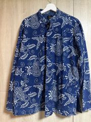良品】BLUE BLUE 幾何学柄シャツ ブルーブルー ハリラン 3（L 