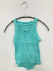 タンクトップ M スカイブルー 無地 ワンポイント ブランドロゴ 刺繍 カップなし