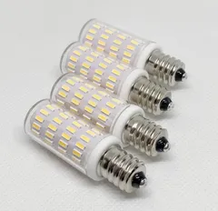 オリジナル 高輝度 高品質 4個 シャンデリア 用 E12 口金 LED バルブ 電球 2700k 電球色 12V 24V 兼用 無極性 アトラス エアロキング ハイデッカー セレガ Jバス　ダンプ トレクス 調光対応のサムネイル