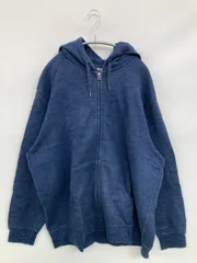 UNIQLO ユニクロ パーカー 3XL ネイビー コットン 裏起毛 無地 ブランドロゴ ジップアップ 長袖