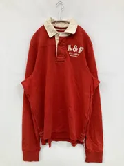 Abercrombie & Fitch アバクロンビーアンドフィッチ ポロシャツ XL レッド 無地 長袖
