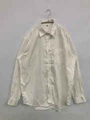 UNIQLO ユニクロ シャツ/ブラウス XL ホワイト 無地 ミドル丈 長袖 ボタンダウン