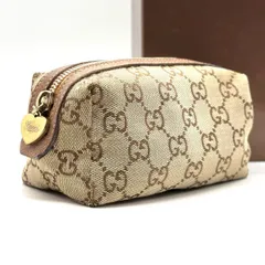 余白に宿る可憐】 GUCCI ポーチ 化粧ポーチ GGキャンバス ラブリー