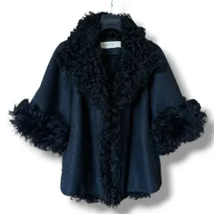 美品 MARNI ゆったりラムシャーリングコート ポンチョシルエットのサムネイル